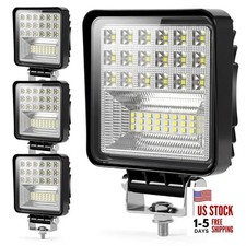 LED Lights for Car, 4 Inch 126W LED Pod Lights 12V 24V Square Off 4x4 inch 126W