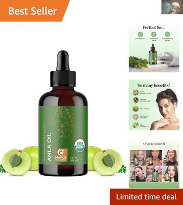 Organic Amla Oil for Hair - Pure Cold-Pressed Hydrating Formula (4 Fl Oz)