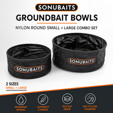 SONUBAITS GROUNDBAIT MIXING BOWLS NYLON ROUND SMALL + LARGE COMBO SET - NEW