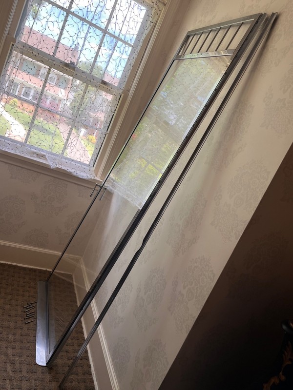 1930's Glass/Chrome Shower Door with Piano Hinge