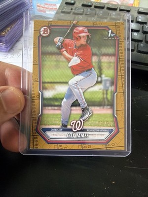 Coy James Topps 2026 Bowman Baseball 1st Gold Pattern 01/50 #BP-33 Nationals