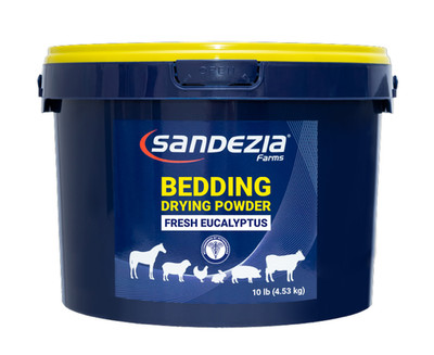 Sandezia Bedding Drying Powder, Order Eliminator, Fresh Eucalyptus 10 lb Bucket