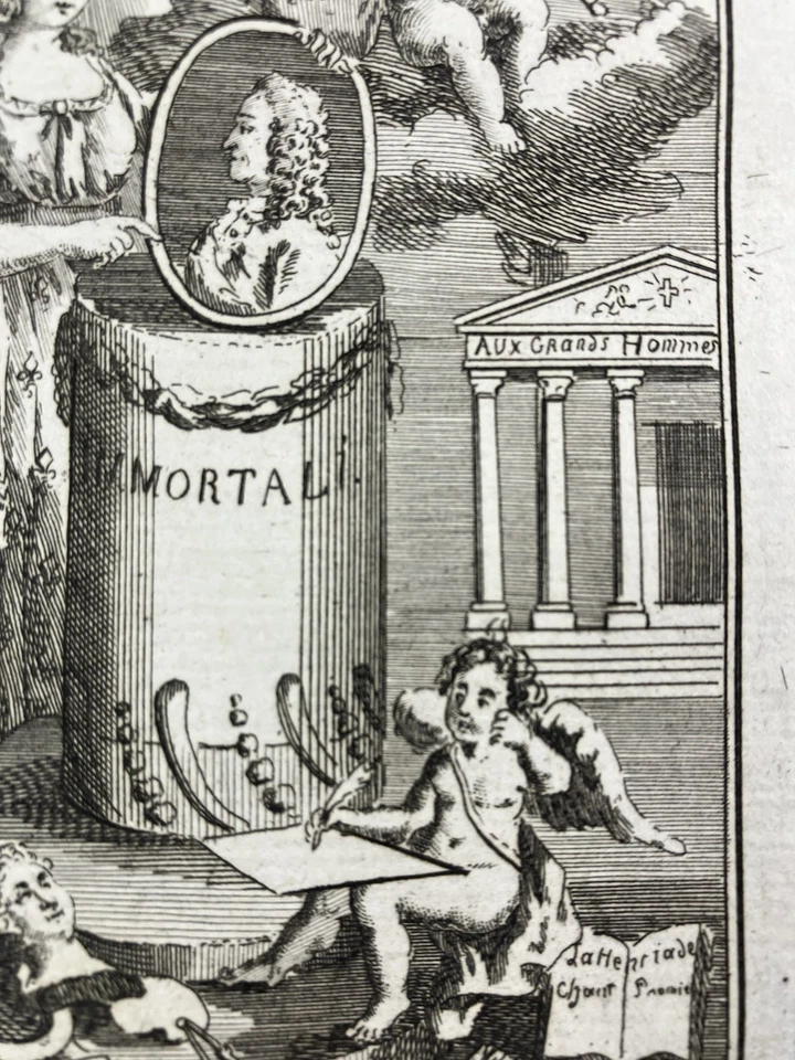 Voltaire entre au Panthéon 1791 Desmoulins Rare Gravure Révolution Française - Photo 2/4