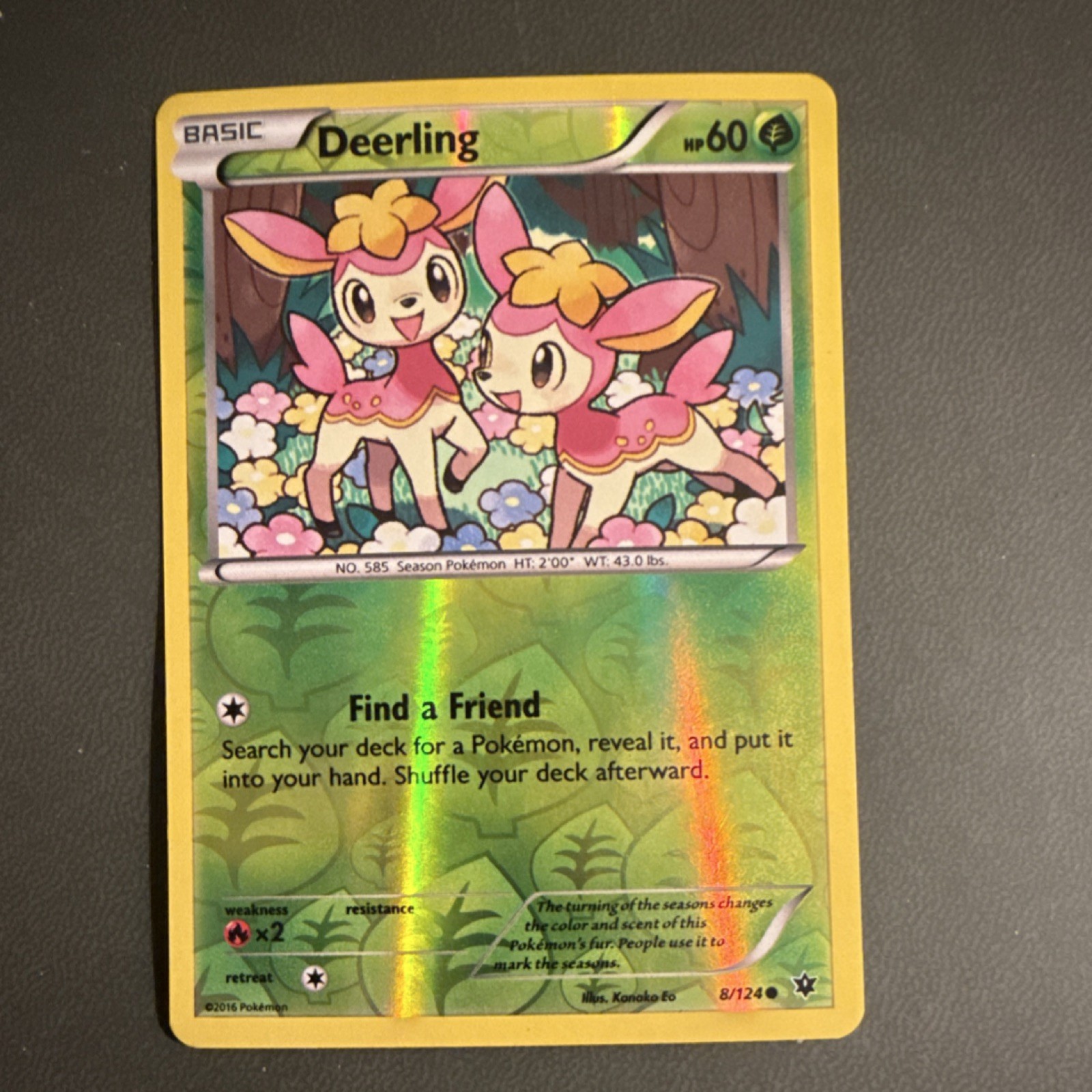 The Pokémon Company Pokémon TCG Deerling 8/124 Fates Collide Reverse Holo HP60