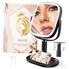 Makeup Mirror with Lights - 10x/1x Magnifying Mirror with Light, Black