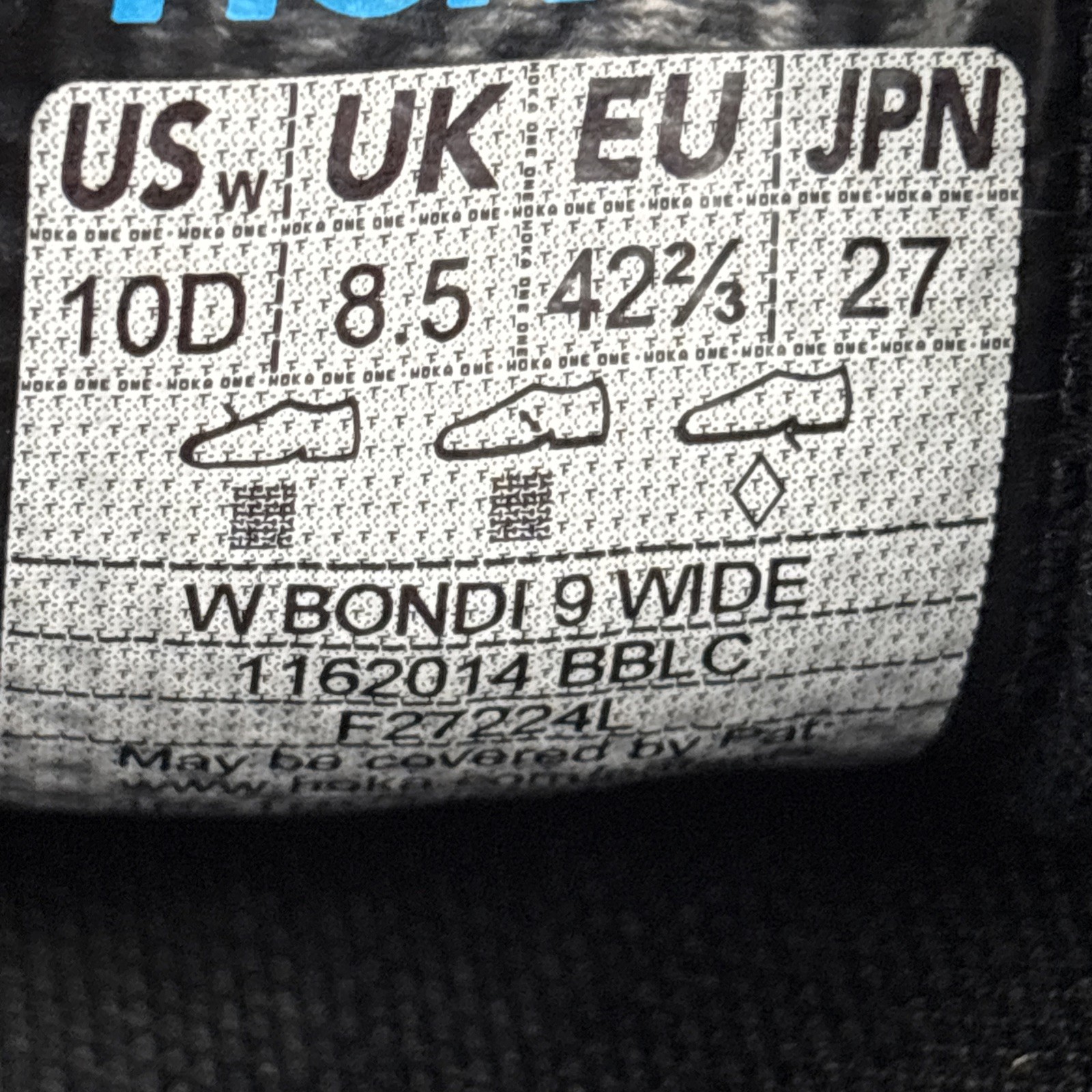 Hoka One One Bondi 9 Women's Size 10D Triple Black Running Shoes Sneaker Comfort thumbnail 24