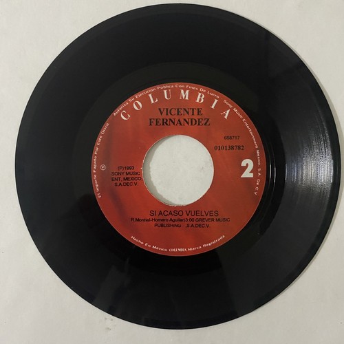 VICENTE FERNANDEZ -SUBLIME MUJER- 1998 MEXICAN 7" SINGLE PLAIN SLEEVE, RANCHERA - Bild 4 von 4