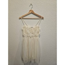 ANM Coquette Tulle Dress Size M Romantic Sheer Mesh Midi Fit  Flare Style