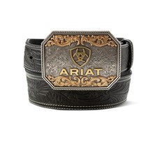 Ariat Floral Embossed Tapered Black - Accessories Belt Men - A1042201