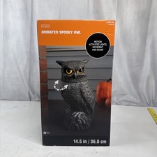 NEW Ashland Halloween Animated Spooky Owl Lights, Movement, Sound 14.5"