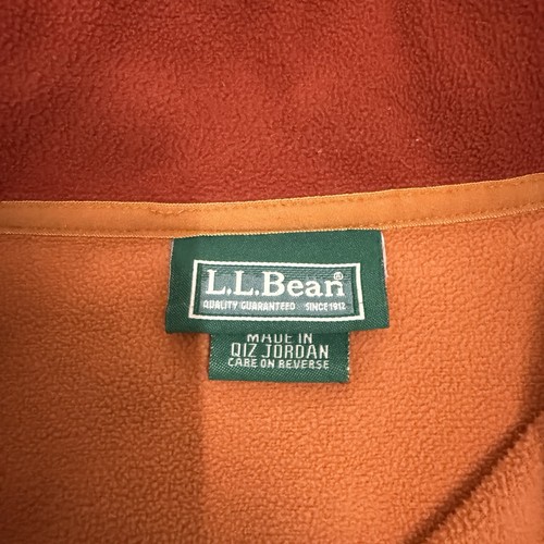 LL Bean Polartec Zip Up Fleece Jacket Men’s XXL Orange Outdoors - Picture 7 of 13