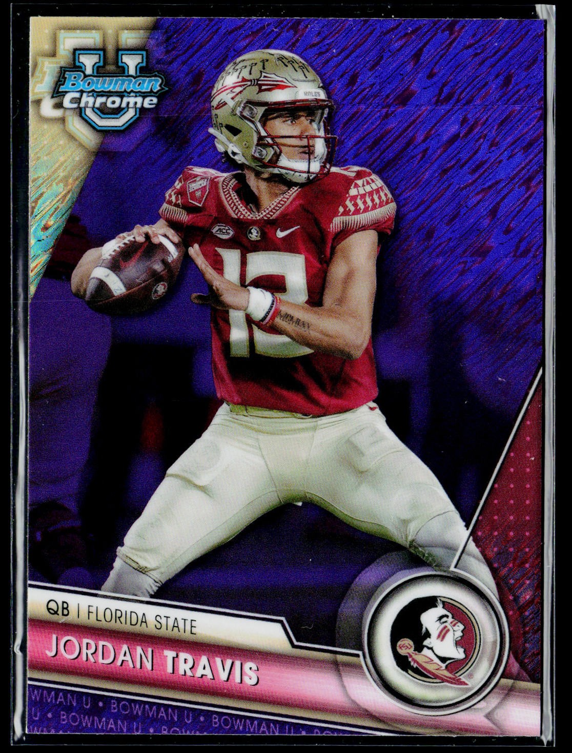 2023 Bowman University Chrome Sapphire Edition #66 Jordan Travis