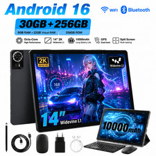 14.1 inch Dual-Function 2-in-1 Tablet Android 16 30GB RAM 256GB ROM BT Gemini AI