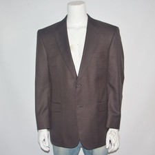 JOS A BANK Signature GOLD Silk Wool Brown Check Sport Coat Sz 42R