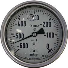 Afriso KP100 ChGly Pressure Gauge -600/0 mbar...
