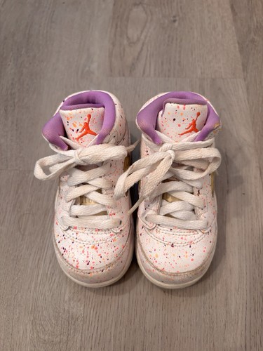 Toddler Size 6C Jordans Paint Splattered Theme