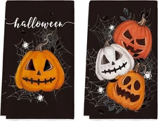 Artoid Mode Black Pumpkin Halloween Kitchen Towels Dish Towels, Small, 
