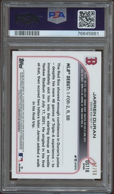 Jarren Duran 2022 Topps Chrome Sapphire GOLD Refractor RC Red Sox