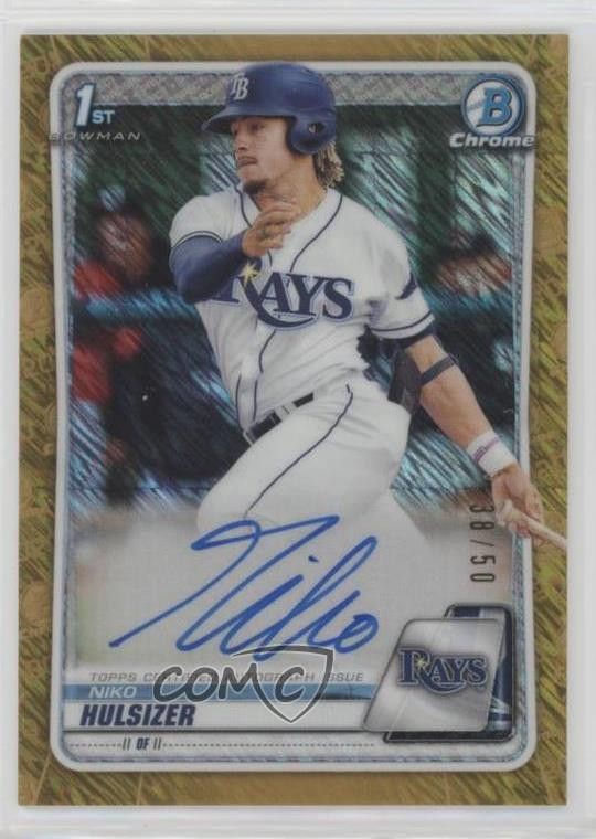 2020 Bowman Chrome Prospect Gold Shimmer Refractor 38/50 Niko Hulsizer Auto 0c6
