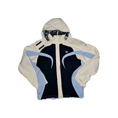 Quiksilver Roxy Ski Blau Weiß Thermo Schnee Mantel Jacke Größe L