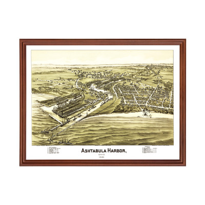 Old Map of Ashtabula Harbor, OH 1896 - Vintage Ashtabula Har