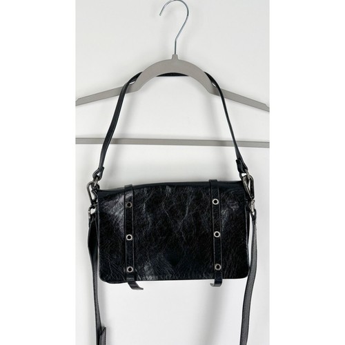 Lia Numa Damen Handtasche schwarz Umhängegurt Echtleder Ösenbörse - Bild 2 von 11