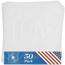Claev 50 Anti Static Inner Record Sleeves for Vinyl LP Records - 12 inch, Squ...
