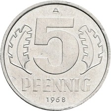 DDR, 5 Pfennig, 1968 A
