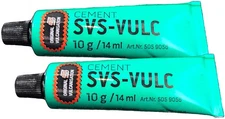2 Tubes of Rema SVS-Vulc Tube Patch Vulcanizing Cement 10 Gram (14 ml)