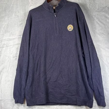 Cutter & Buck Mens XXXL Long 1/4 Zip Sweatshirt Quinnipiac Navy Cotton