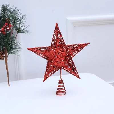 20 Cm Etoile De Sapin Noel D'arbre À Paillettes Noël Scintillante - Photo 1/4