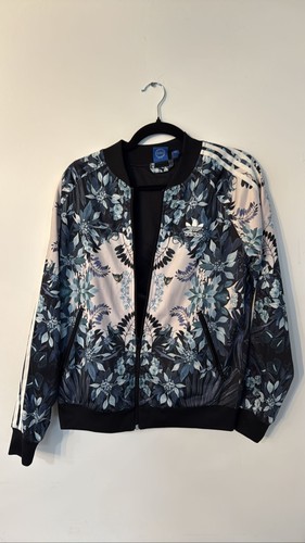 Adidas Originals Floral Trainingsjacke Blau Schwarz Optic Bloom Trefoil