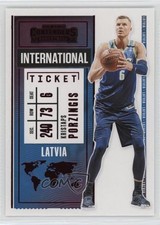 2020-21 Panini Contenders International Ticket Red Kristaps Porzingis #23 0w8f