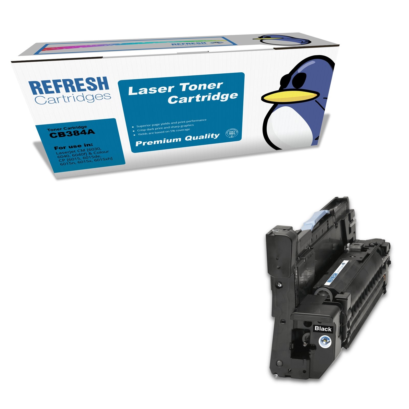 Refresh Cartridges Replacement  Black Drum CB384A Compatible With HP Printers