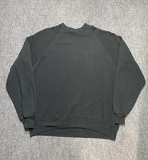 Vintage Jerzees Plain Black Crewneck Sweatshirt Mens 3XL 90s Blank Made In USA