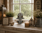 Grey Bunny Angel Figurine Farmhouse Country Rabbit Decor Resin Statue — photo 6