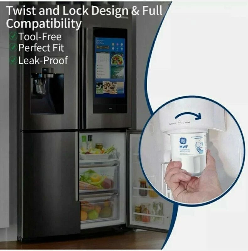 Paquete de 2/4 GE MWF genuino sellado GWF 46-9991 MWFP filtro de agua inteligente para nevera Foto 4 de 4