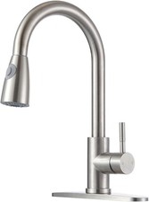 Kitchen Faucets with Pull Down Sprayer, Single Handle Stainless Steel Brushed