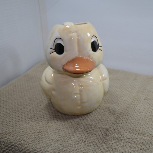 Brocca in ceramica Anatra gialla con manico versa attraverso becco o può essere fioriera - Foto 3 di 9