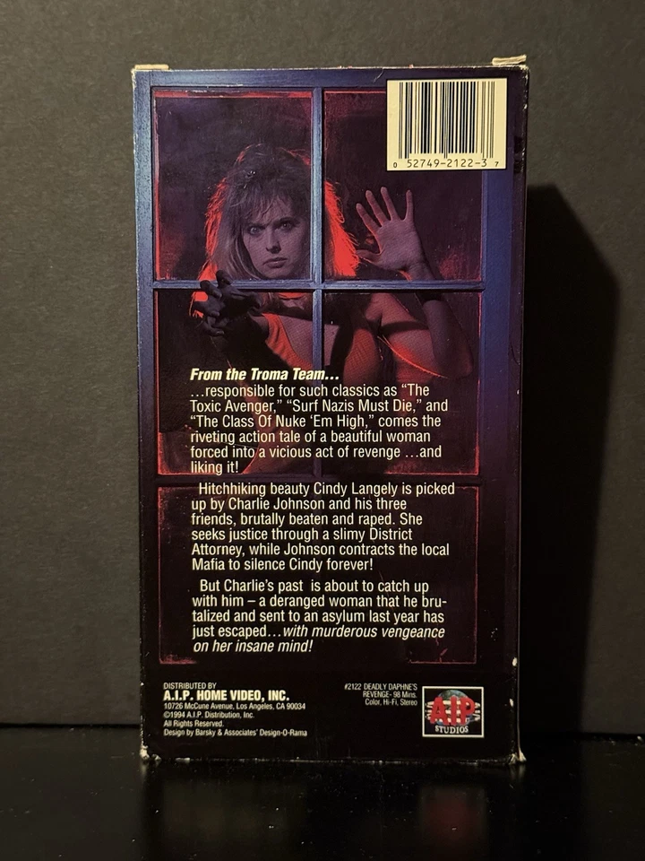 Deadly Daphne’s Revenge VHS RARE Horror VHS AIP Troma Vintage Horror HTF OOP - Image 3 of 4