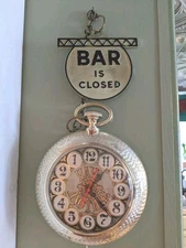 Backward Clock For A Man Cave, Plastic From The 70s, Works, Wall Mount,Works