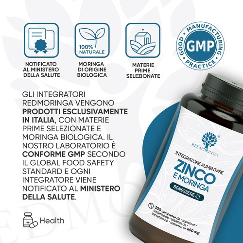 Zinco 15mg Integratore Prodotto in Italia 300 Compresse Vegane 100% VNR di Zinco - Foto 5 di 24