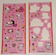 Peanuts Snoopy Valentines Stickers Vintage