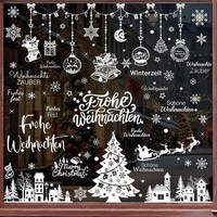 10 BöGen Fensterbilder Weihnachten Selbstklebend Pvc Fensteraufkleber Mit Frohe