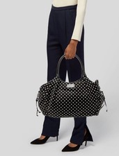 Kate Spade NY Large Polka Dot Nylon Diaper / Travel Bag w/ Patent Leather Trim