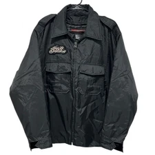 Dutyman Black Nylon Windbreaker w/Removable Quilted Liner Unisex M Harley Patch