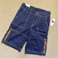 GAP KIDS Boys Size 7 Cargo Shorts Blue Orange Details Pockets 100 Cotton 26.99