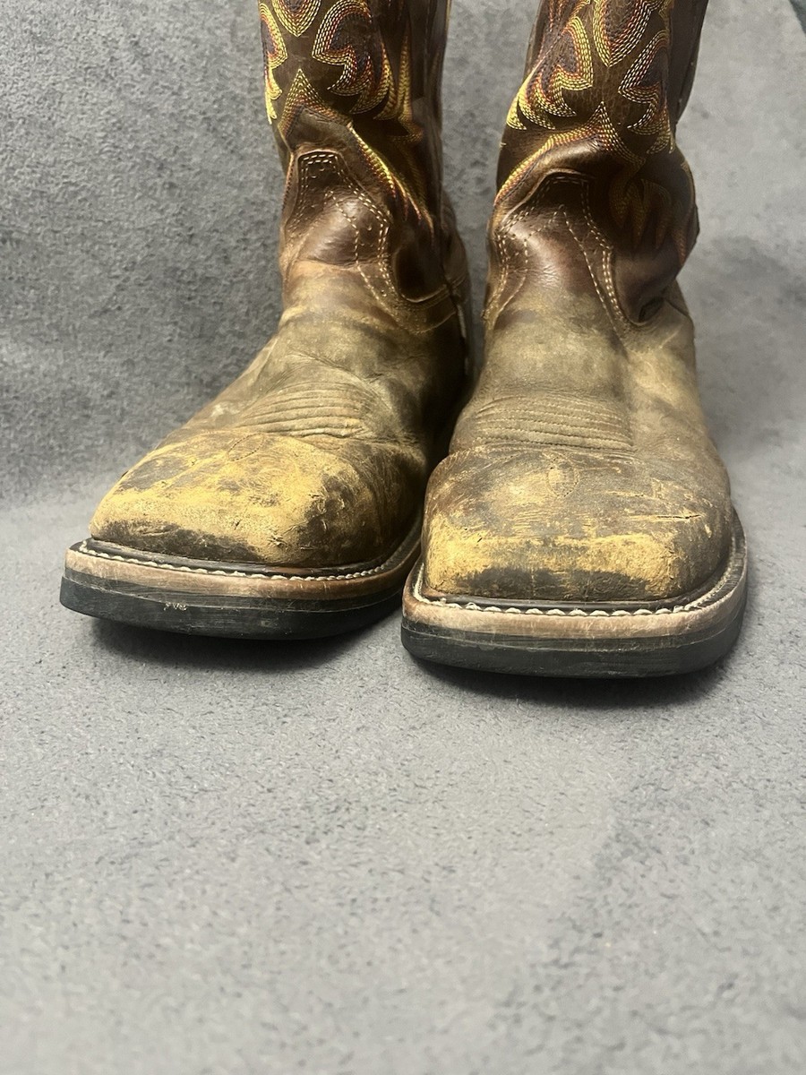 JUSTIN ORIGINAL COWBOY WORKBOOTS STEEL TOE BOOTS WATERPROOF  display picture 2