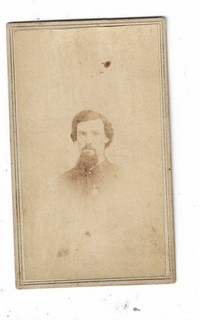 CIVIL WAR ERA CABINET PHOTO ON SAMUEL HERD FAIRFIELD IA IN UNIFORM