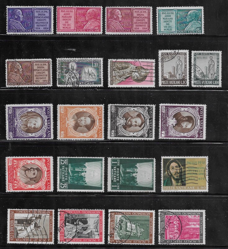 21 Vatican City Stamps from Quality Old Antique Album